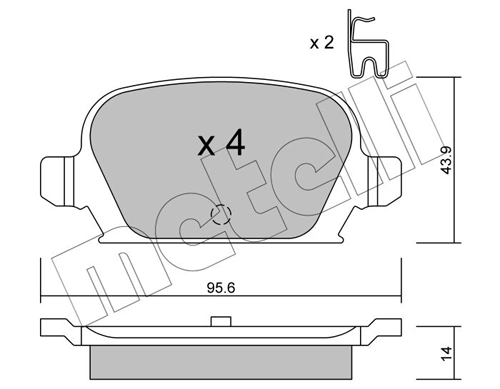Piduriklotsi komplekt, ketaspidur METELLI 22-0541-0