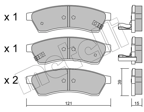 Piduriklotsi komplekt, ketaspidur METELLI 22-0510-1