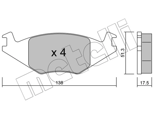 Piduriklotsi komplekt, ketaspidur METELLI 22-0047-0