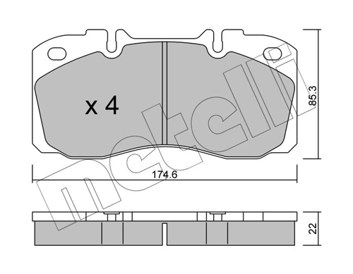 Piduriklotsi komplekt, ketaspidur METELLI 22-0268-0