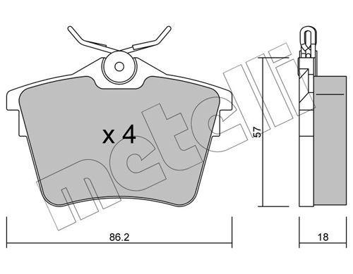 Piduriklotsi komplekt, ketaspidur METELLI 22-0602-0
