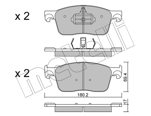 Piduriklotsi komplekt, ketaspidur METELLI 22-1107-0