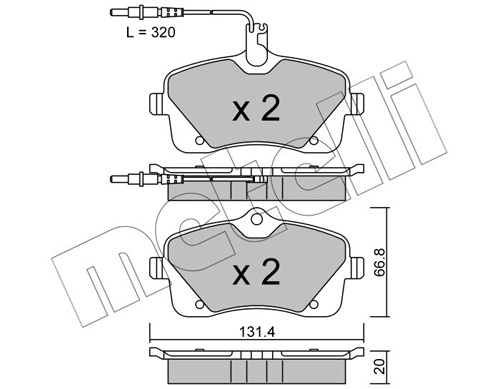 Piduriklotsi komplekt, ketaspidur METELLI 22-0853-0