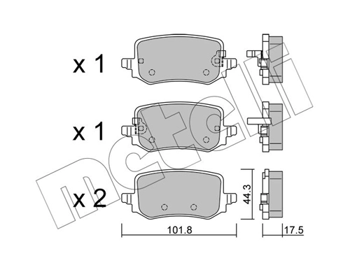 Piduriklotsi komplekt, ketaspidur METELLI 22-1301-0