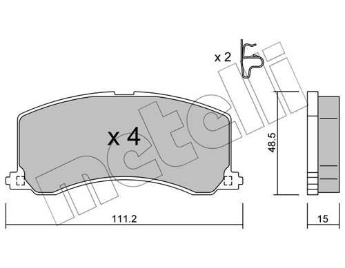 Piduriklotsi komplekt, ketaspidur METELLI 22-0248-0