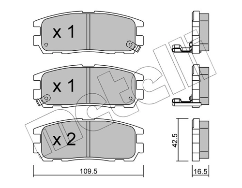 Piduriklotsi komplekt, ketaspidur METELLI 22-0358-0