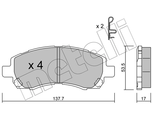 Piduriklotsi komplekt, ketaspidur METELLI 22-0295-0