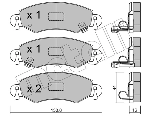 Piduriklotsi komplekt, ketaspidur METELLI 22-0339-0