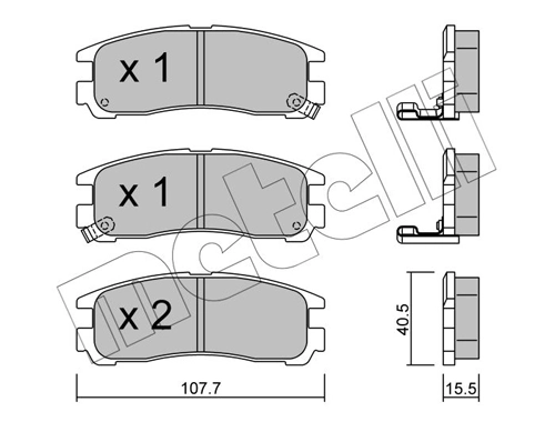 Piduriklotsi komplekt, ketaspidur METELLI 22-0398-0