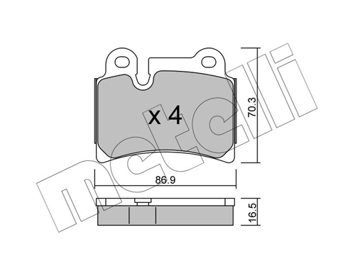 Piduriklotsi komplekt, ketaspidur METELLI 22-0660-0