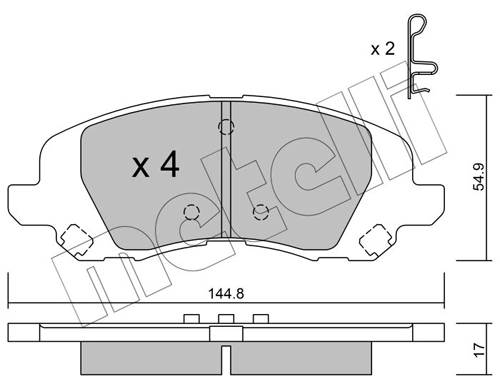 Piduriklotsi komplekt, ketaspidur METELLI 22-0861-0