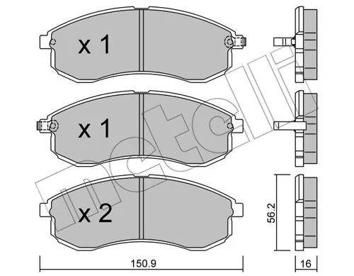 Piduriklotsi komplekt, ketaspidur METELLI 22-0482-0