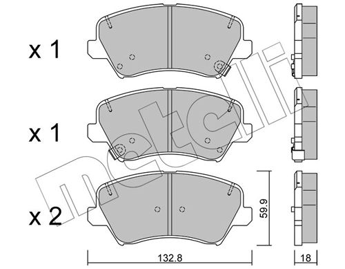 Piduriklotsi komplekt, ketaspidur METELLI 22-0944-0