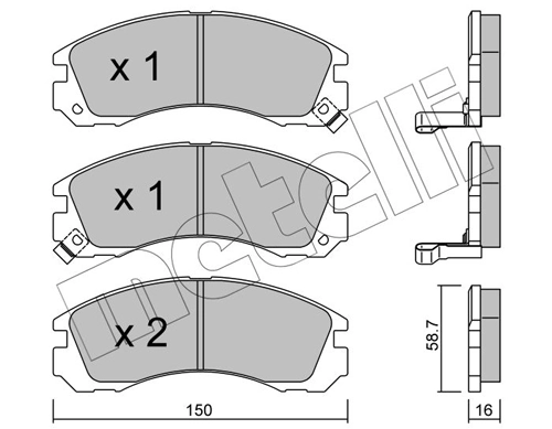 Piduriklotsi komplekt, ketaspidur METELLI 22-0134-0