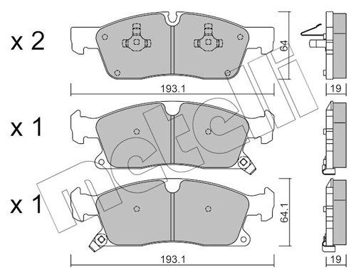 Piduriklotsi komplekt, ketaspidur METELLI 22-0927-0
