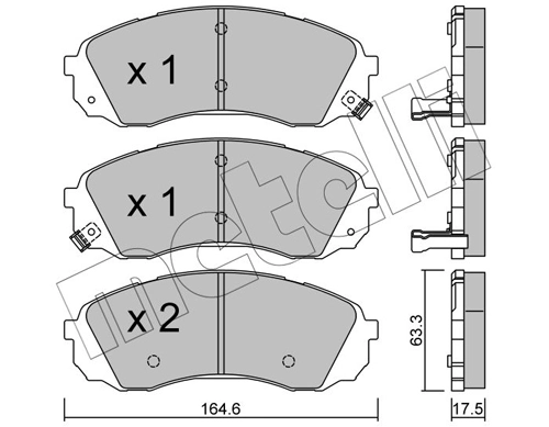Piduriklotsi komplekt, ketaspidur METELLI 22-0785-0