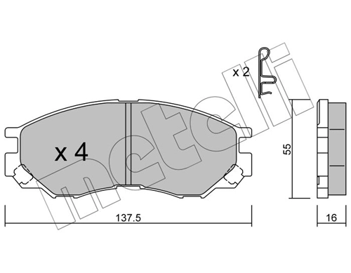 Piduriklotsi komplekt, ketaspidur METELLI 22-0401-0