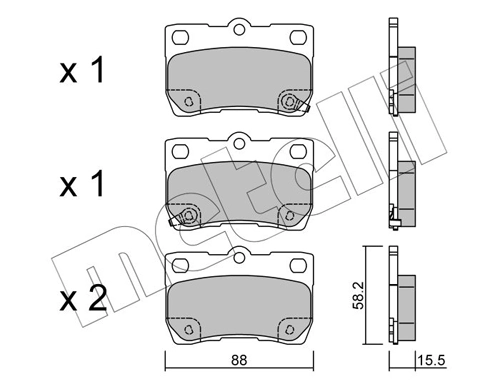 Piduriklotsi komplekt, ketaspidur METELLI 22-0761-0