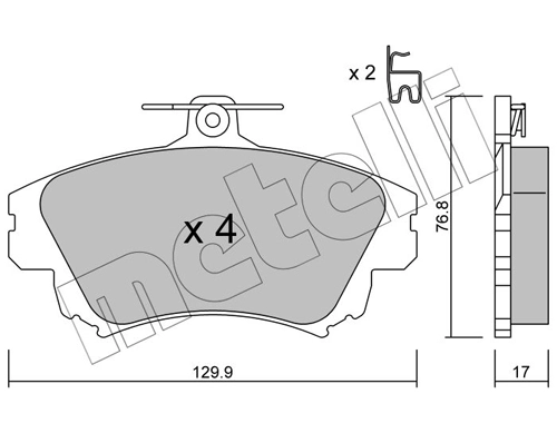 Piduriklotsi komplekt, ketaspidur METELLI 22-0286-0
