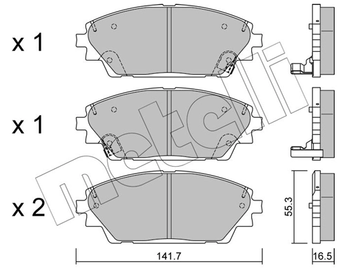 Piduriklotsi komplekt, ketaspidur METELLI 22-0992-0