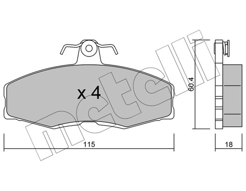 Piduriklotsi komplekt, ketaspidur METELLI 22-0039-0