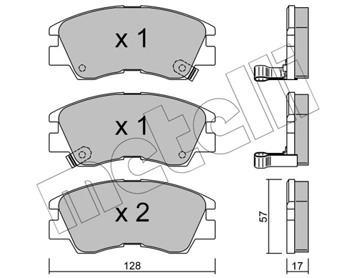 Piduriklotsi komplekt, ketaspidur METELLI 22-0115-0