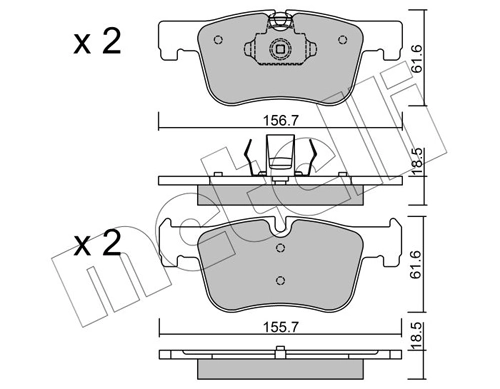 Piduriklotsi komplekt, ketaspidur METELLI 22-0960-0
