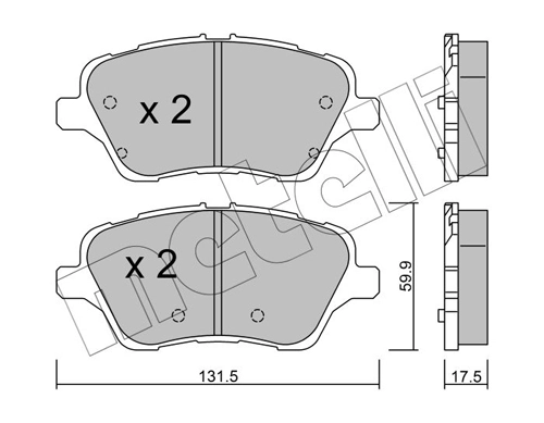 Piduriklotsi komplekt, ketaspidur METELLI 22-0976-0