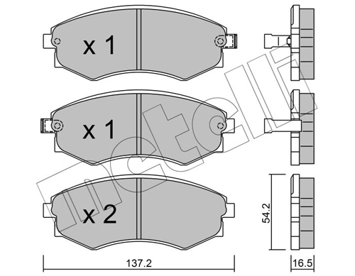 Piduriklotsi komplekt, ketaspidur METELLI 22-0518-0