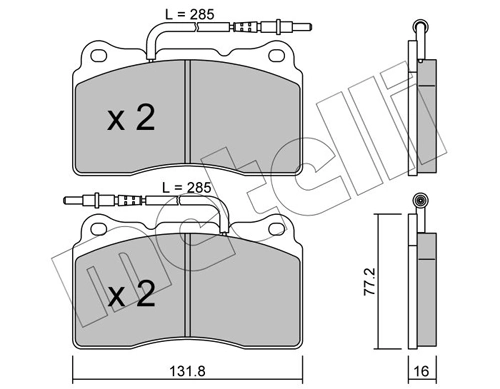Piduriklotsi komplekt, ketaspidur METELLI 22-0288-2