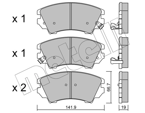 Piduriklotsi komplekt, ketaspidur METELLI 22-0842-0