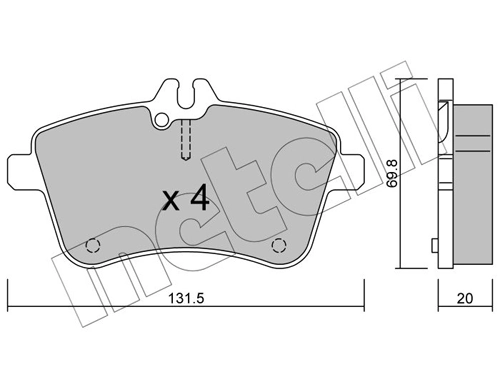 Piduriklotsi komplekt, ketaspidur METELLI 22-0647-0