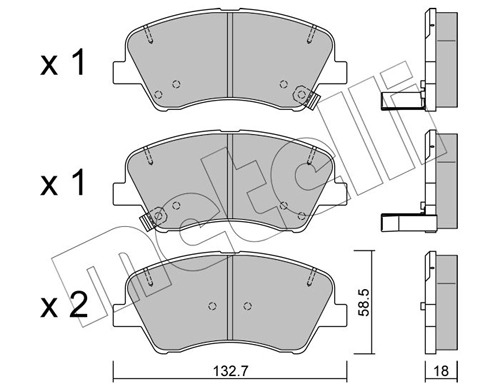 Piduriklotsi komplekt, ketaspidur METELLI 22-1167-0