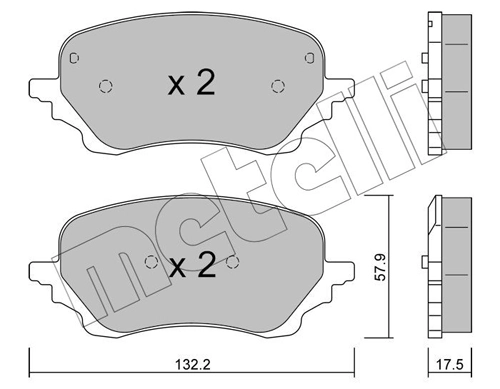 Piduriklotsi komplekt, ketaspidur METELLI 22-1247-0