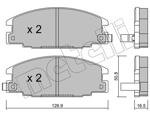 Piduriklotsi komplekt, ketaspidur METELLI 22-0244-0