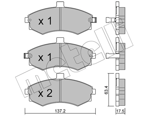 Piduriklotsi komplekt, ketaspidur METELLI 22-0504-0
