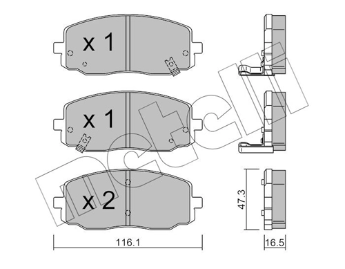 Piduriklotsi komplekt, ketaspidur METELLI 22-0629-0