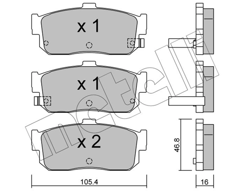 Piduriklotsi komplekt, ketaspidur METELLI 22-0193-1