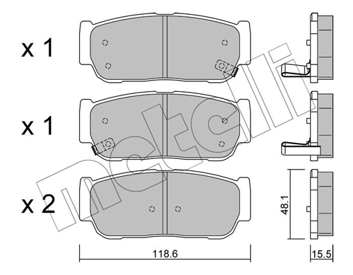Piduriklotsi komplekt, ketaspidur METELLI 22-0727-0