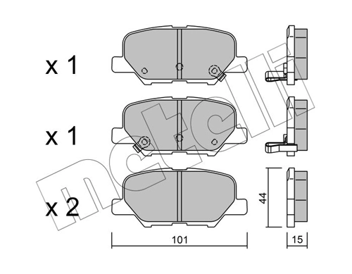 Piduriklotsi komplekt, ketaspidur METELLI 22-0995-0