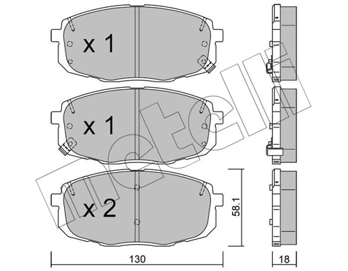 Piduriklotsi komplekt, ketaspidur METELLI 22-0513-1