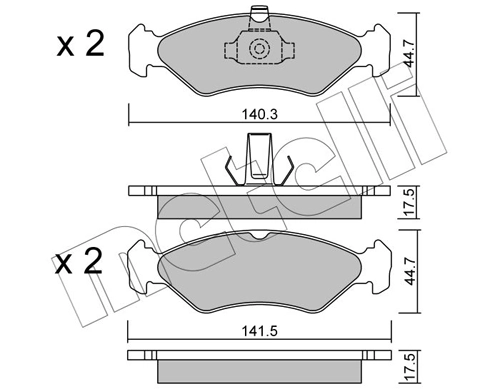 Piduriklotsi komplekt, ketaspidur METELLI 22-0088-0
