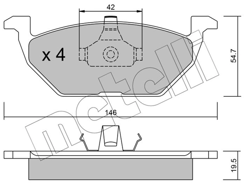 Piduriklotsi komplekt, ketaspidur METELLI 22-0211-0