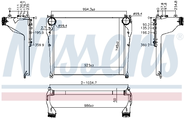 Kompressoriõhu radiaator NISSENS 961568
