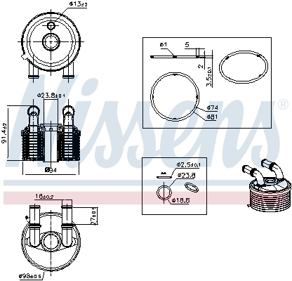 Õliradiaator, automaatkast NISSENS 91507