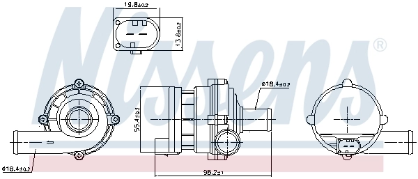 Lisaveepump (jahutusvee ringlussüsteem) NISSENS 832169