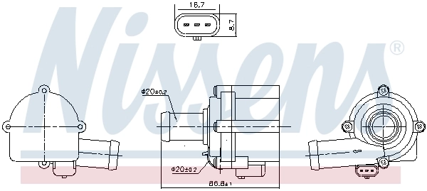 Veepump, mootori jahutus NISSENS 832152