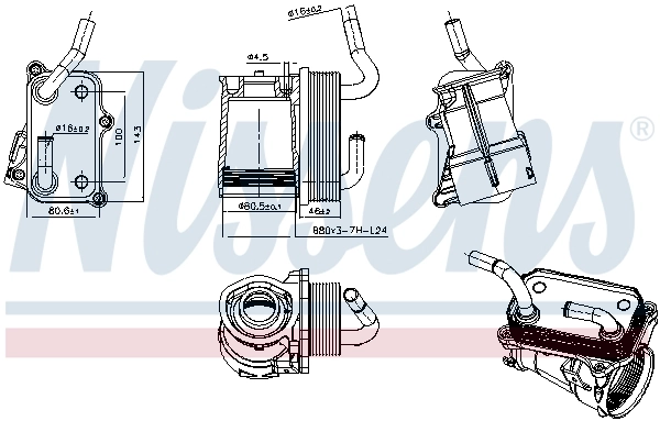 Õliradiaator, mootoriõli NISSENS 91317