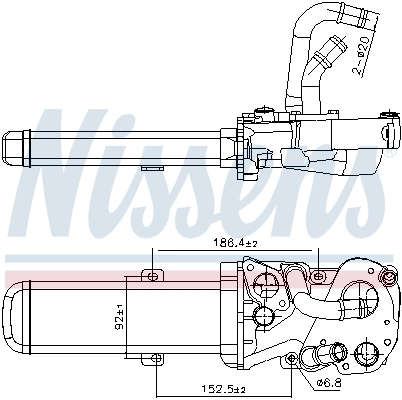 Radiaator, heitgaaside tagasijooks NISSENS 989412