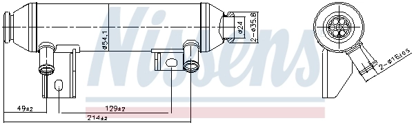 Radiaator, heitgaaside tagasijooks NISSENS 989419